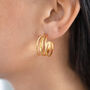 Triple Band Hoop Earrings Non Tarnish, thumbnail 3 of 6