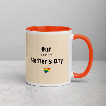 Our First Mother's Day Ceramic Mug White And Orange, 3 of 5