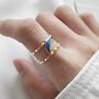 Gold Plated Adjustable Crescent Moon Ring, thumbnail 1 of 3