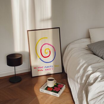 Do What Makes Your Soul Happy Positive Quote Hand Painted Art Print, 2 of 3