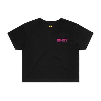 Women's Hoy 1982 Crop T Shirt Black, 2 of 4