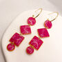 Geometric Pink Statement Hoop Earrings, Clay And Resin, thumbnail 8 of 12