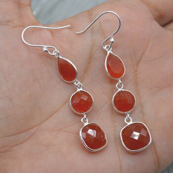 Carnelian Earrings: Orange Gemstone Jewelry, 4 of 8