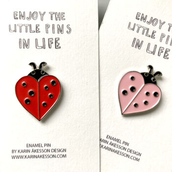 Ladybird Valentines Enamel Pin, 2 of 4