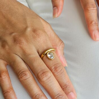 Floating Oval Diamond Ring, 3 of 9