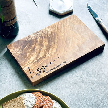 Personalised Italian Olive Wood Cheese Board, 2 of 5