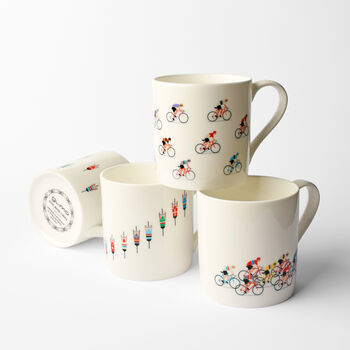 Gift Idea For Cyclist, Set Of Four Cycling Art Mugs, 9 of 9