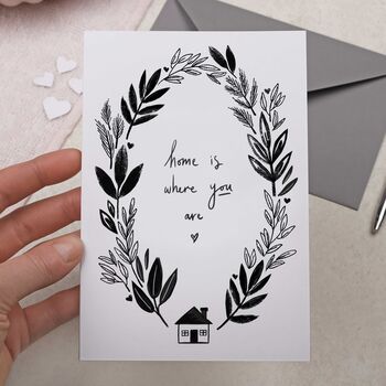 Sentimental Valentines Day Card Monochrome Botanical, 2 of 2