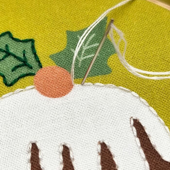 Christmas Pudding Mini Embroidery Kit, 6 of 8