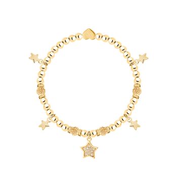 Happy Birthday Sparkling Gold Stars Charm Bracelet In Flower Box, 2 of 3
