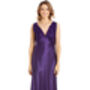 English Made Purple Long Satin Nightdress With Lace, thumbnail 3 of 5