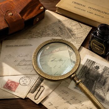 25cm Bronze Magnifying Glass With Leather Case, 7 of 12