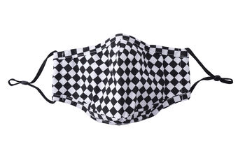 Black And White Check Design Triple Layer Face Covering, 2 of 5