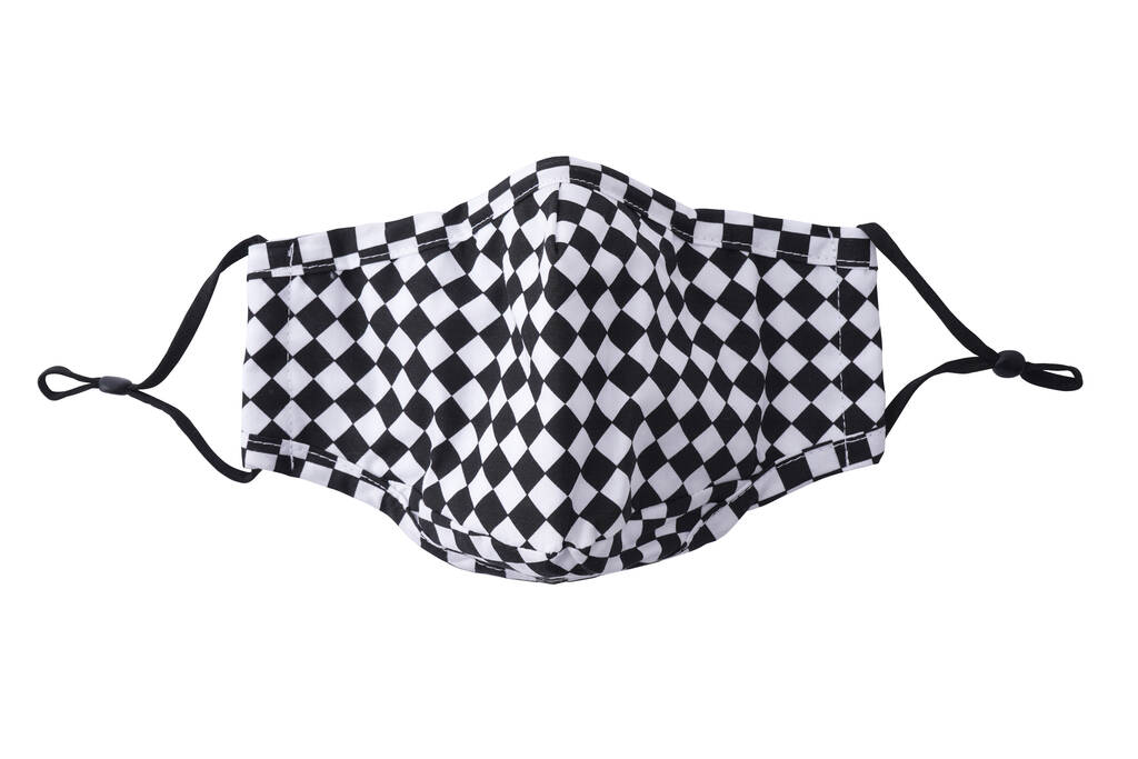 Black And White Check Design Triple Layer Face Covering By CGB Giftware