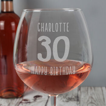 Big Age Milestone Bottle Of Wine Glass, 4 of 6