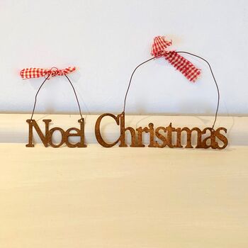 Rusty Christmas / Noel Hanging Tree Decoration, 4 of 5