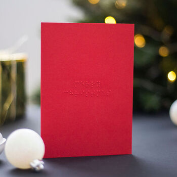Merry Christmas Personalised Braille Card, 3 of 3
