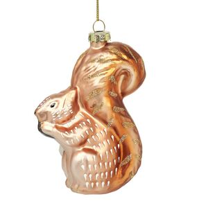 Squirrel With Gold Tone Acorn Glass Decoration By Lola & Alice