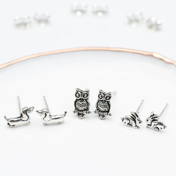 Sterling Silver Mini Animal Stud Earrings, 3 of 12