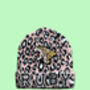 Kids Personalised Beanie Pink Leopard, thumbnail 3 of 11