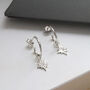 Sterling Silver North Star Charm Hoop Earrings, thumbnail 2 of 6