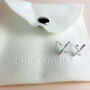 Sterling Silver Simple Cross Stud Earrings, thumbnail 5 of 6