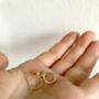 Small Hammered Gold Open Hoop Studs, thumbnail 9 of 9