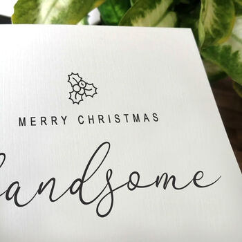 Personalised Handmade Christmas Card For Him, 2 of 4