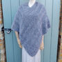 Grey Soft Knitted Ladies Poncho, thumbnail 3 of 10