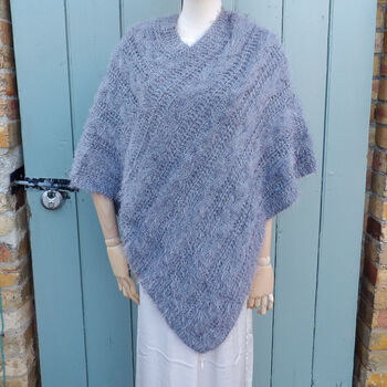 Grey Soft Knitted Ladies Poncho, 3 of 10