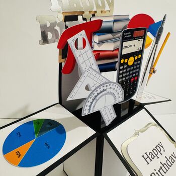 Personalised Maths Themed 3D Greeting/Gift Card, 6 of 8