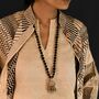 Handmade Sari Silk Beaded Necklace With Vintage Jhumka, thumbnail 1 of 8