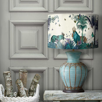 Tropical Lions Lampshade, Blue, 9 of 10