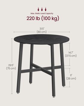 Industrial Round Kitchen Dining Table, 2 of 9