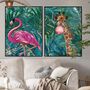 Giraffe Bubblegum Jungle Tropical Art Print, thumbnail 3 of 4