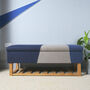 Bespoke Fabric Covered Storage Bench With Shoe Shelf, thumbnail 1 of 11