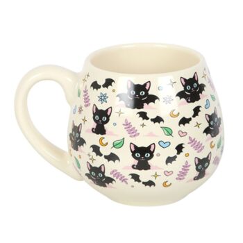 Cute And Creepy Cat Print Rounded Halloween Mug, 2 of 3