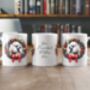 Personalised Poodle Christmas Wreath Dog Mug, thumbnail 2 of 2