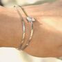 Double Layer Sterling Silver Crystal Bracelet S925, thumbnail 5 of 10
