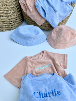 Summer Personalised 3pcs Sets | Embroidered Towelling, 7 of 8