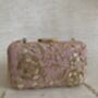 Pink Handcrafted Raw Silk Rectangular Clutch, thumbnail 7 of 10