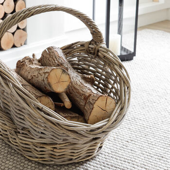 Rattan Log Basket With Handle, 3 of 3