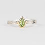 Teardrop Peridot Textured August Birthstone Alice Ring, thumbnail 1 of 7