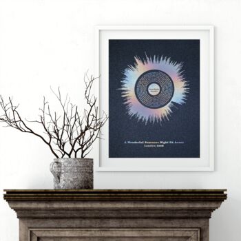 Personalised Sound Wave With Lyrics A3 Silver Print, 5 of 9
