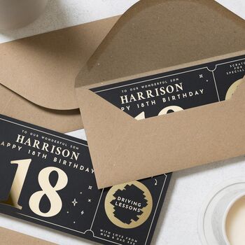 Driving Lessons Custom Scratch Card For Son 18th, 7 of 9