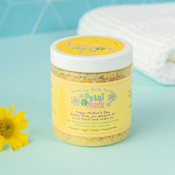 Personalised Bath Salts Gift – Petal And Musk Soaking Salts With Calendula Petals – Mother’s Day, Birthday Gift, 3 of 8