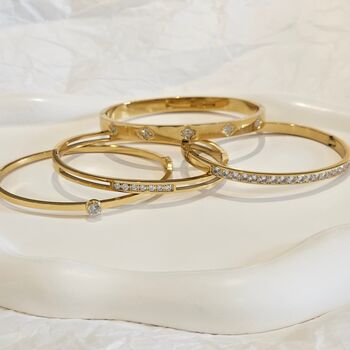 Solitaire Diamond Bangle Gold, 3 of 7