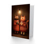 Cute Cats In Cosy Jumpers With Hot Chocolate Valentine's Day Card, thumbnail 2 of 6