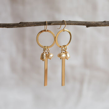 Cassiopeia Earrings Gold Filled Vintage Glass Pearls, 3 of 4