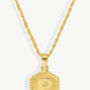 Textured Initial Coin Necklace With Rope Chain, thumbnail 9 of 11